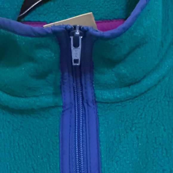 Vintage LL Bean Womens Teal Aqua Full Zip Fleece Jacket Small Medium S M - Picture 5 of 12